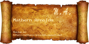 Mathern Arnolda névjegykártya